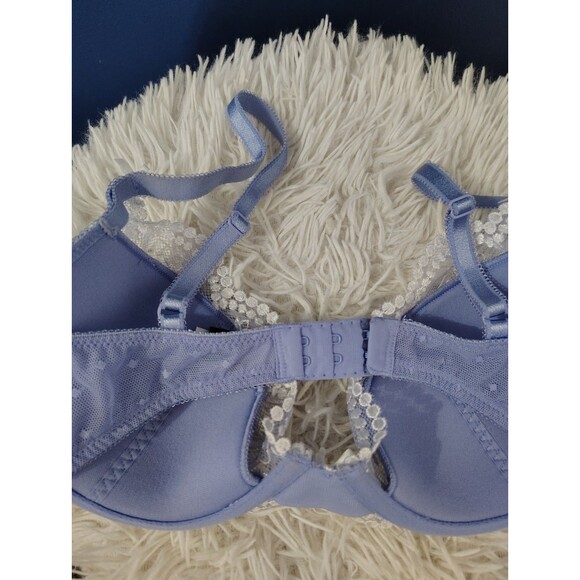 Adore Me 32D Purple Lace Balconette Bra With Underwire GUC - Picture 3 of 7